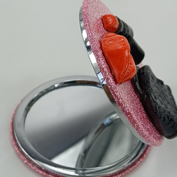 Compact hand mirror, decorated mirror - Picture 2 of 6